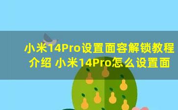 小米14Pro设置面容解锁教程介绍?小米14Pro怎么设置面容解锁